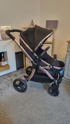 Egg pram diamond black rose - egg,